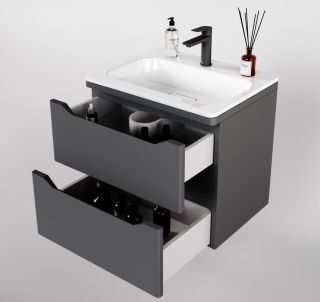 Тумба под раковину Style Line Марелла 70 Люкс Plus СС-00002409 серый матовый